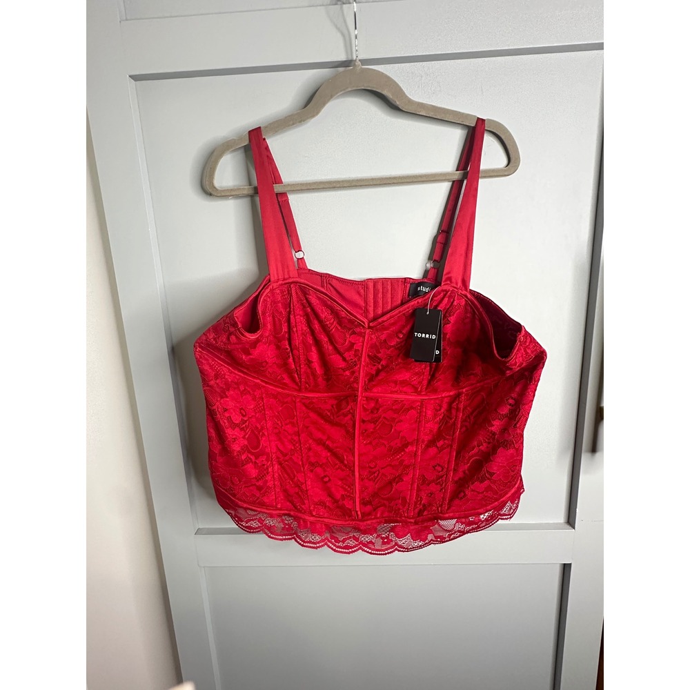 Torrid Studio Red Lace Corset Top Sleeveless Bustier Plus Size 2 44560595